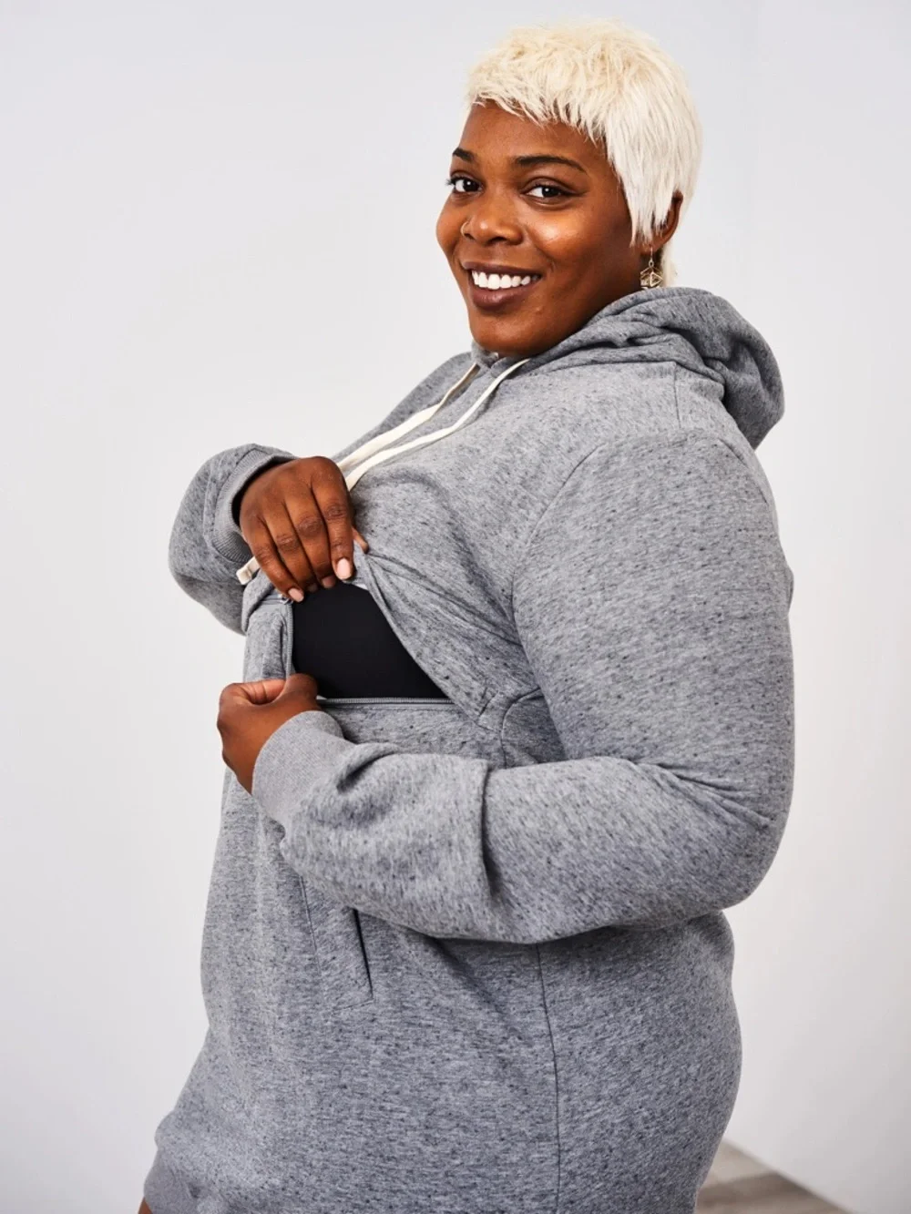 Latched Mama Hoodie Sweatshirt Nursing Dress - Picture 6 of 15